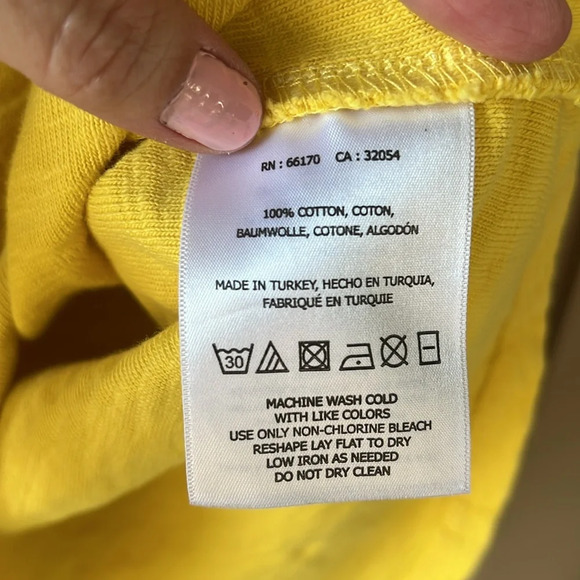 Anthropologie Postmark Sz L Mustard Yellow Christel Ruffled-Sleeve Top Cotton - Picture 5 of 8